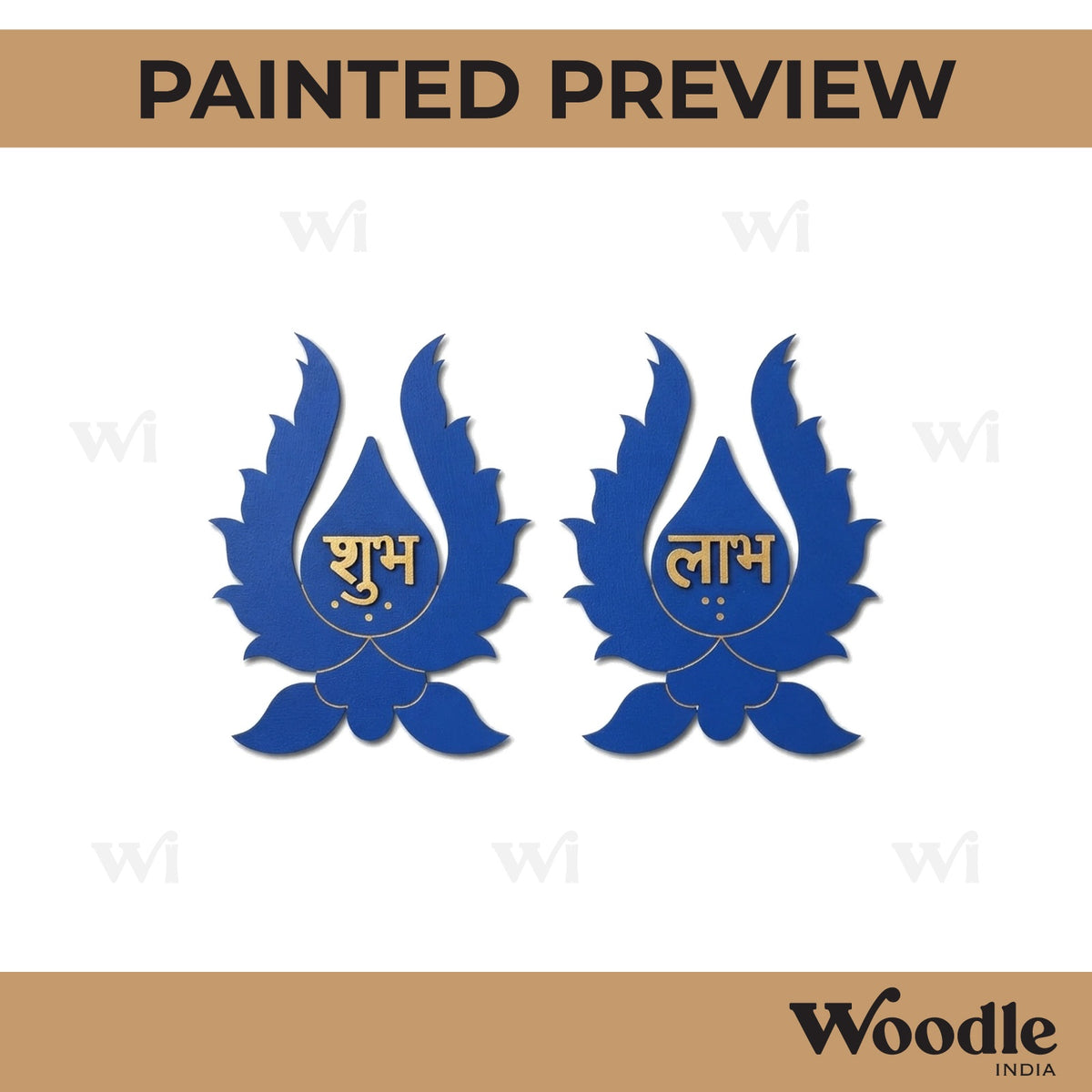 Floral Shubh Labh Pre Marked Base MDF Design 1