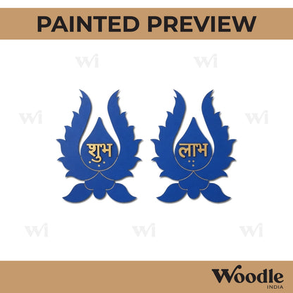 Floral Shubh Labh Pre Marked Base MDF Design 1