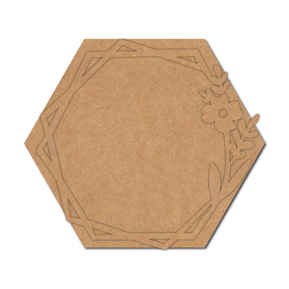 Floral Two Layered Hexagon Base MDF Design 1