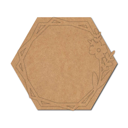 Floral Two Layered Hexagon Base MDF Design 1
