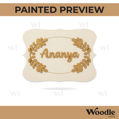 Floral Designer Nameplate MDF Design 1