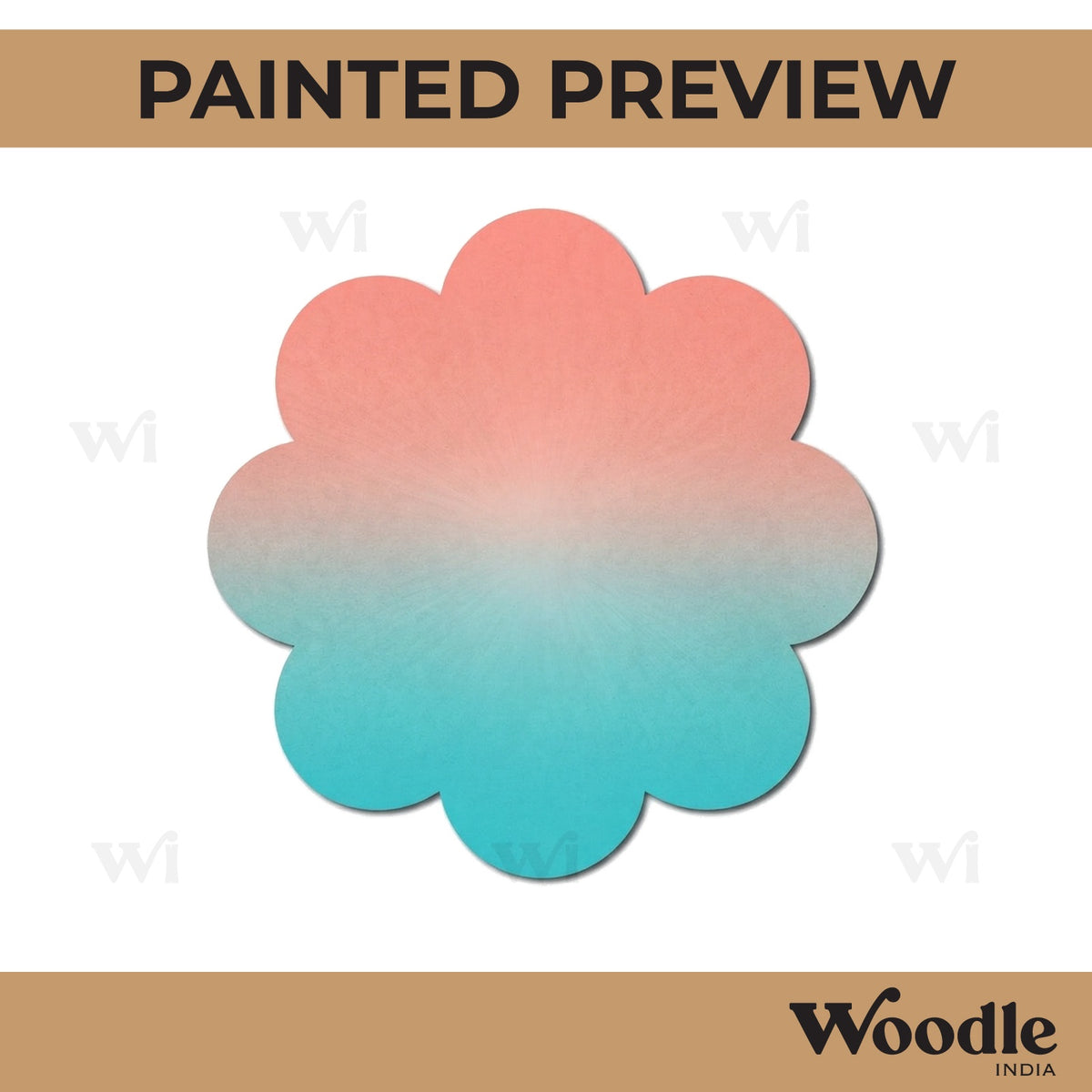 Flower Base Cutout MDF Design 10