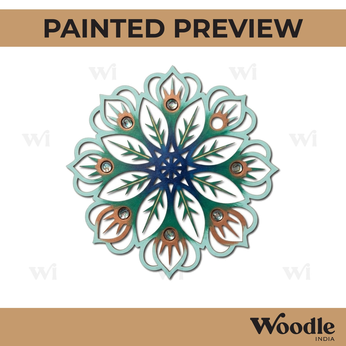 Flower Base Cutout MDF Design 7