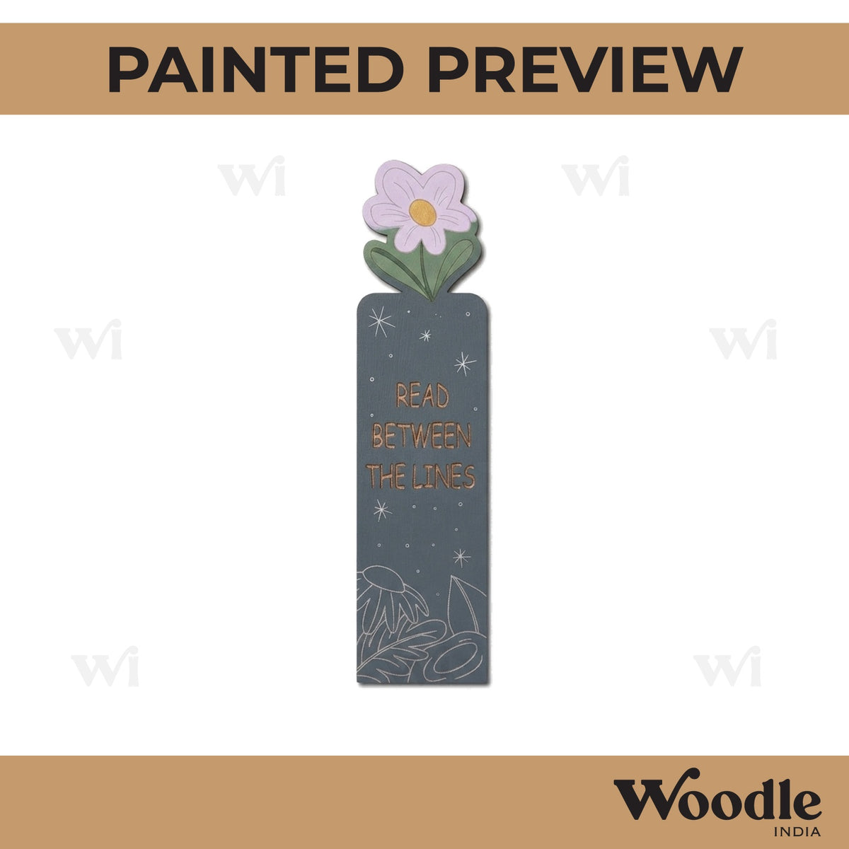 Flower Bookmark MDF Design 1