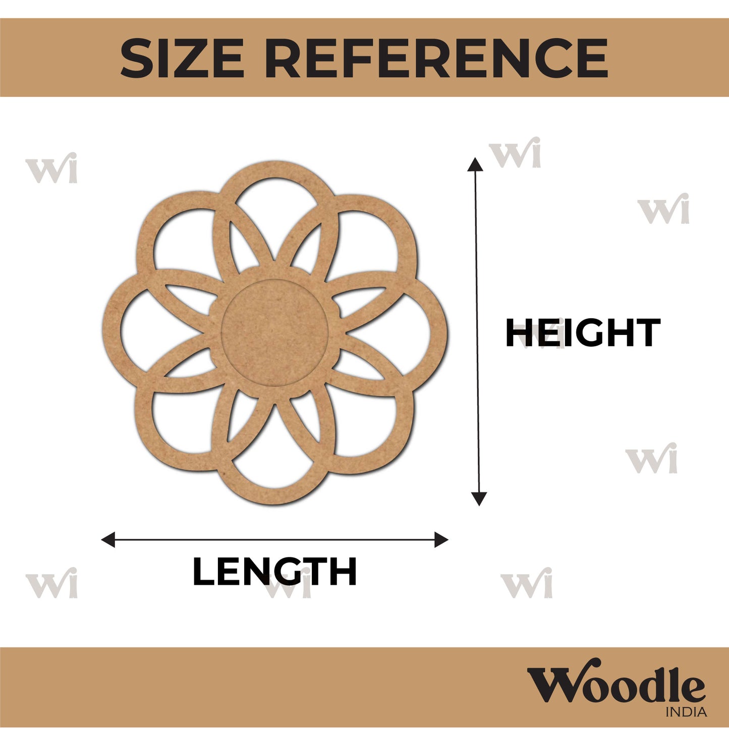 Flower Diya Tealight Holder MDF Design 2