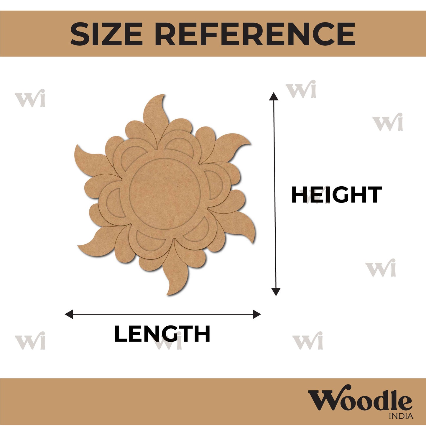Flower Diya Tealight Holder Pre Marked MDF Design 3