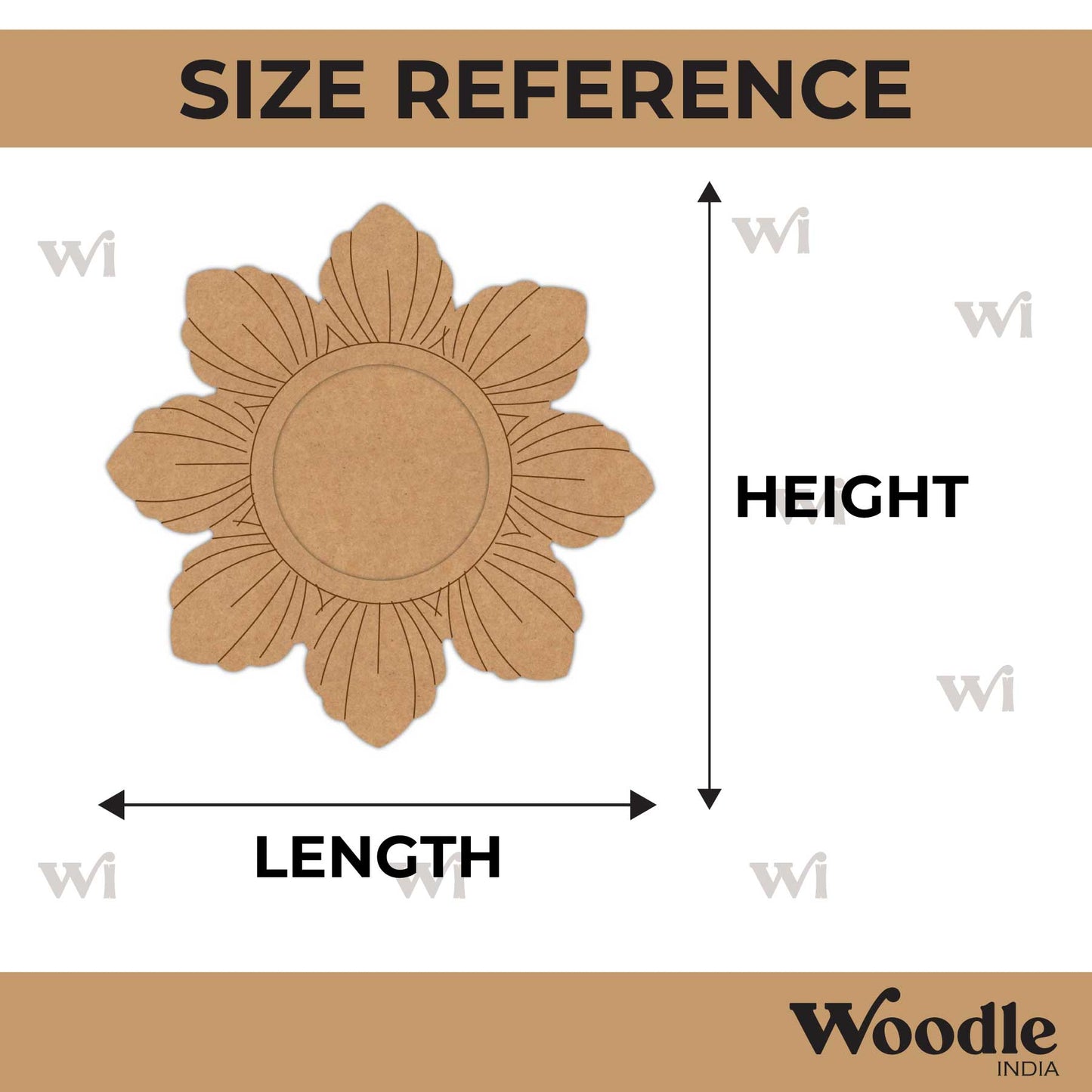 Flower Diya Tealight Holder Pre Marked MDF Design 4