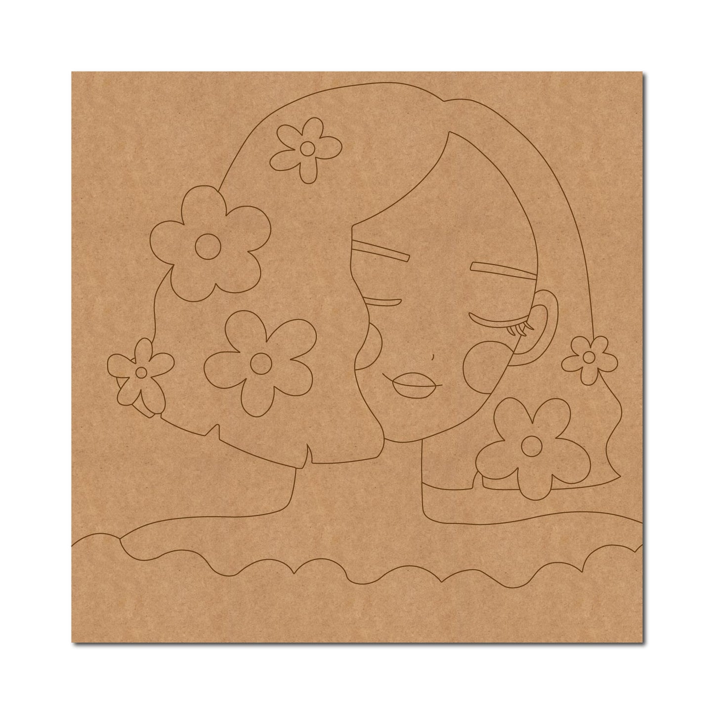 Flower Girl Pre Marked Square MDF Design 1