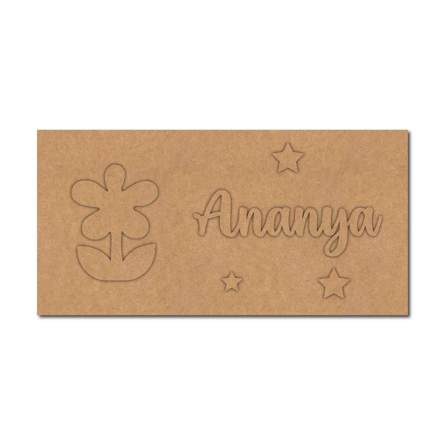 Flower Kids Nameplate MDF Design 1