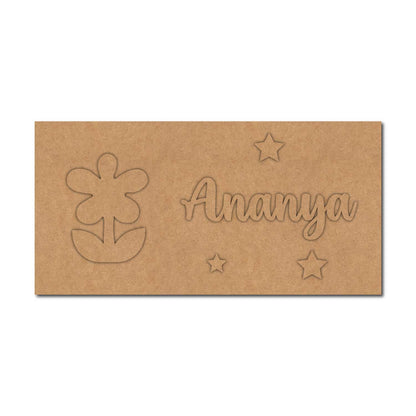 Flower Kids Nameplate MDF Design 1