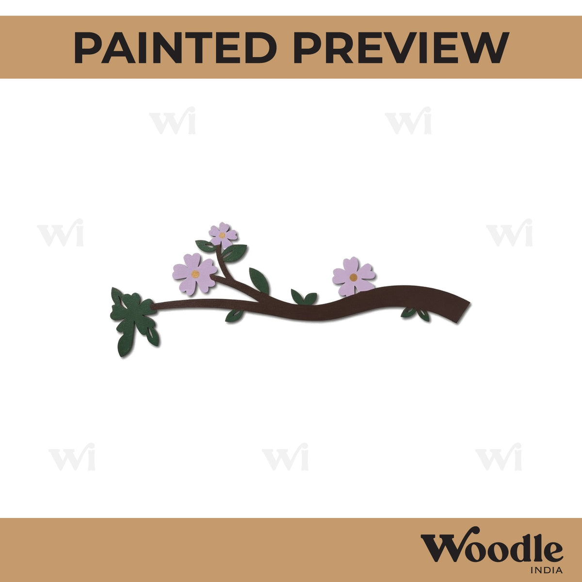 Flower Leaves Branch Cutout MDF Design 2