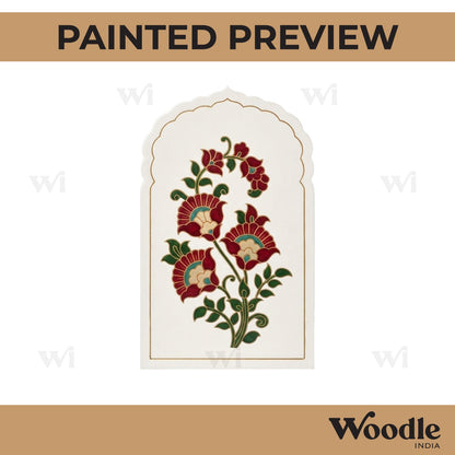 Flower Leaves Mehrab Pre Marked MDF Design 2