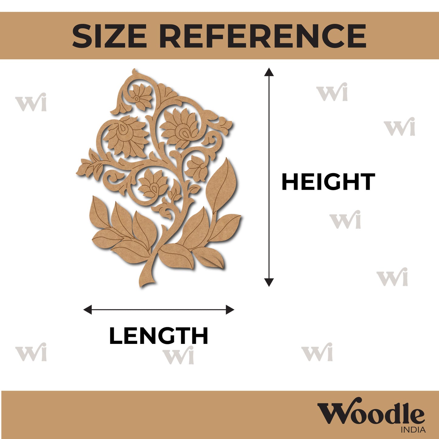 Flower Leaves Motif Pre Marked Base MDF Design 1