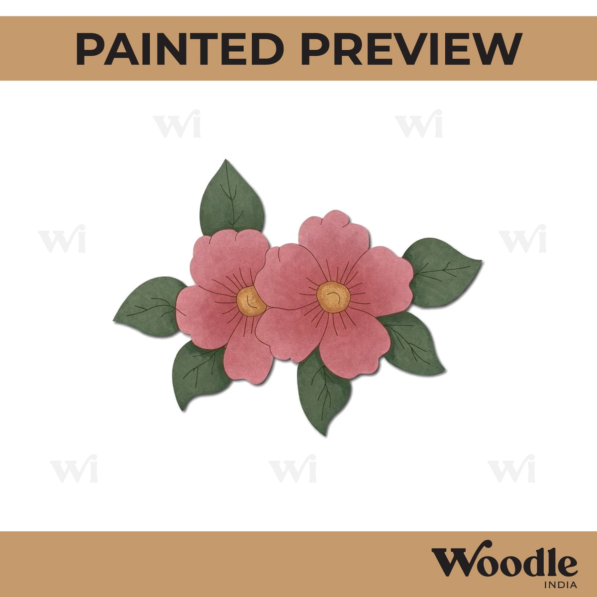 Flower Leaves Pre Marked MDF Design 1