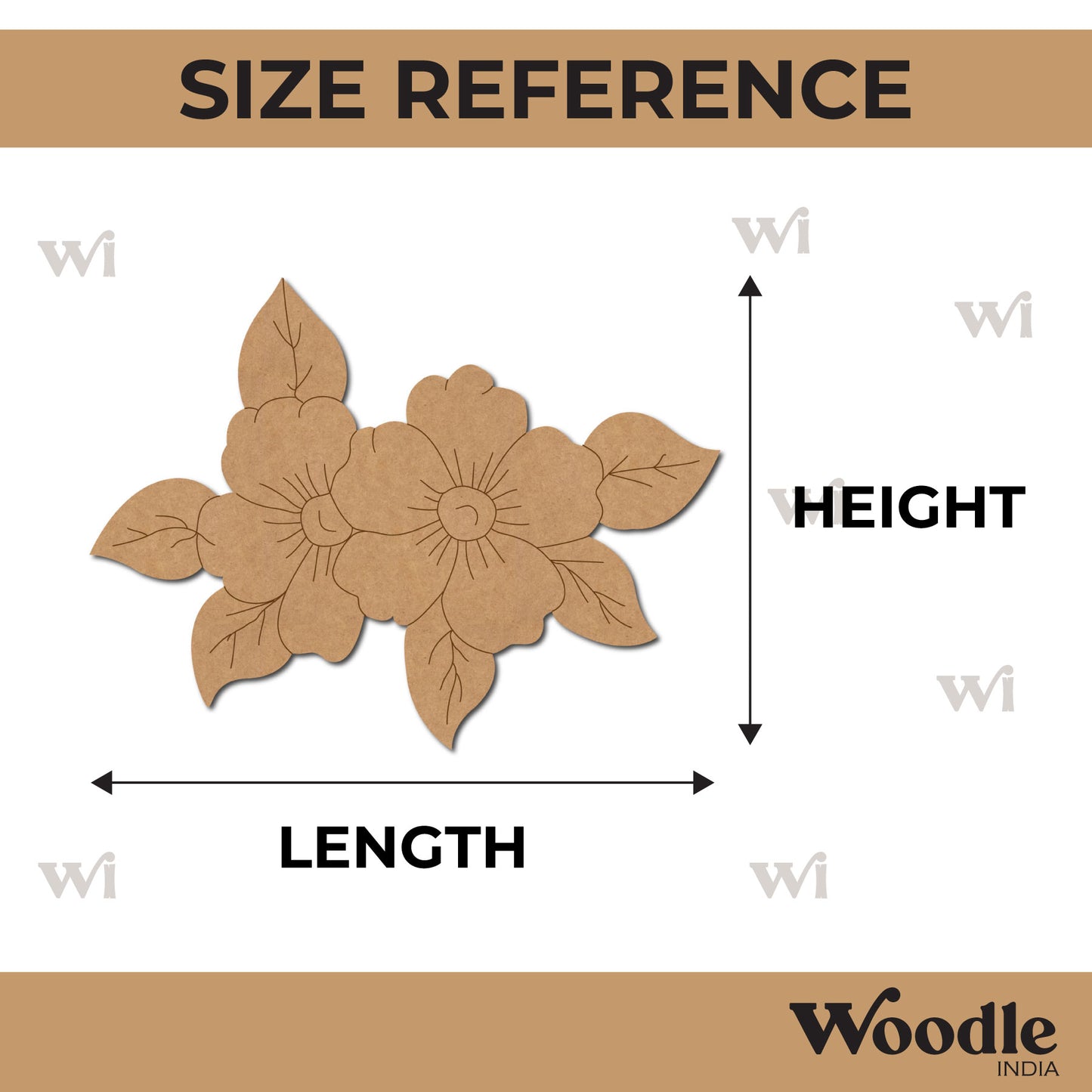 Flower Leaves Pre Marked MDF Design 1