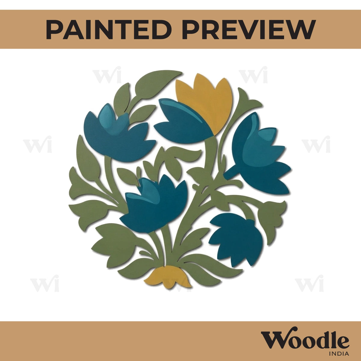 Flower Lotus Motif Cutout MDF Design 1