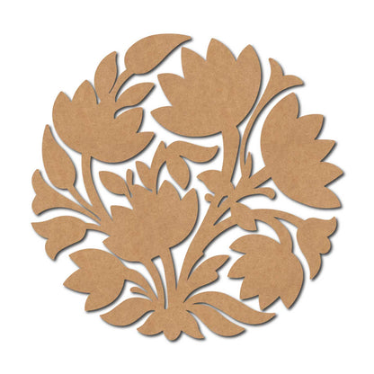 Flower Lotus Motif Cutout MDF Design 1