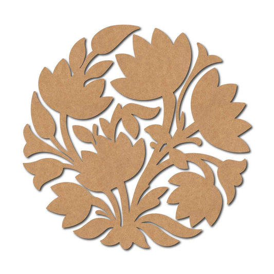 Flower Lotus Motif Cutout MDF Design 1