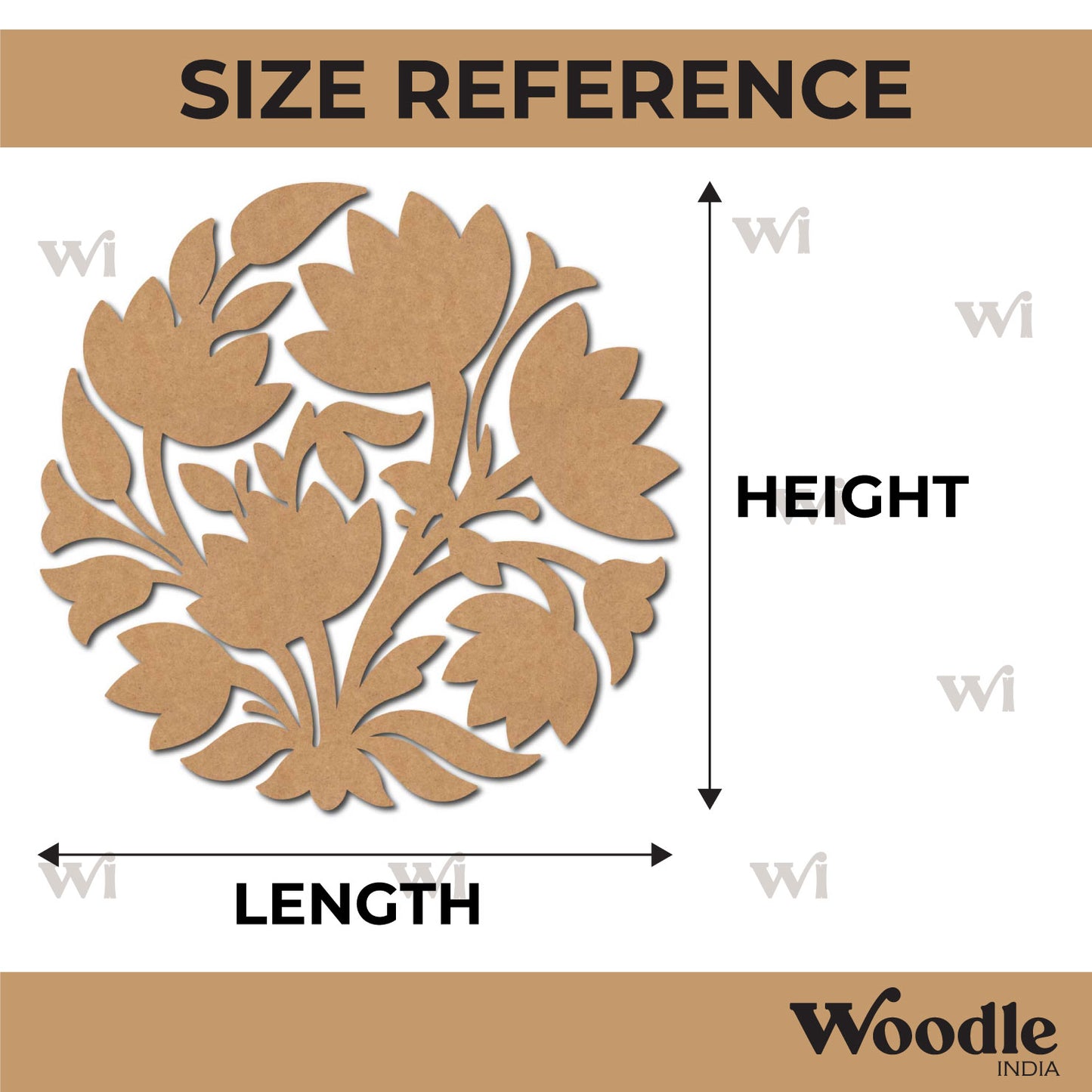 Flower Lotus Motif Cutout MDF Design 1