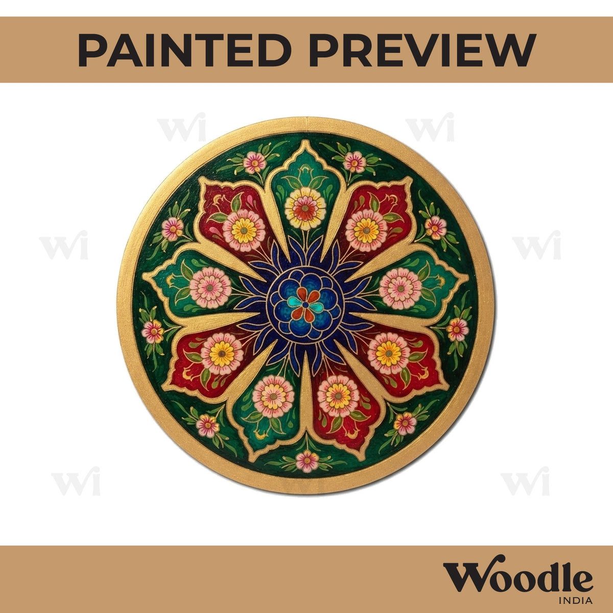 Flower Mandala Pre Marked Round MDF Design 1
