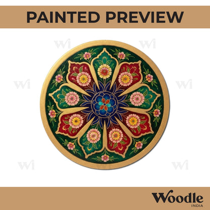 Flower Mandala Pre Marked Round MDF Design 1