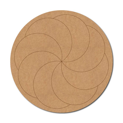 Flower Mandala Pre Marked Round MDF Design 3