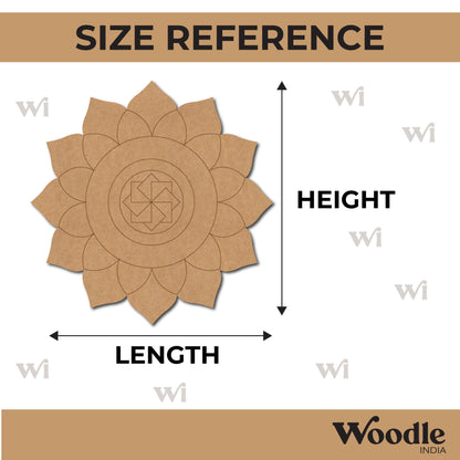 Flower Mandala Swastik Pre Marked Round MDF Design 1