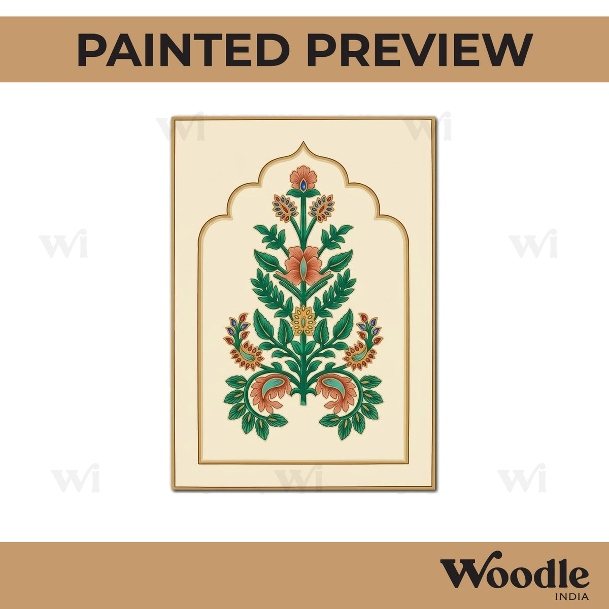 Flower Motif Jharokha Pre Marked MDF Design 1