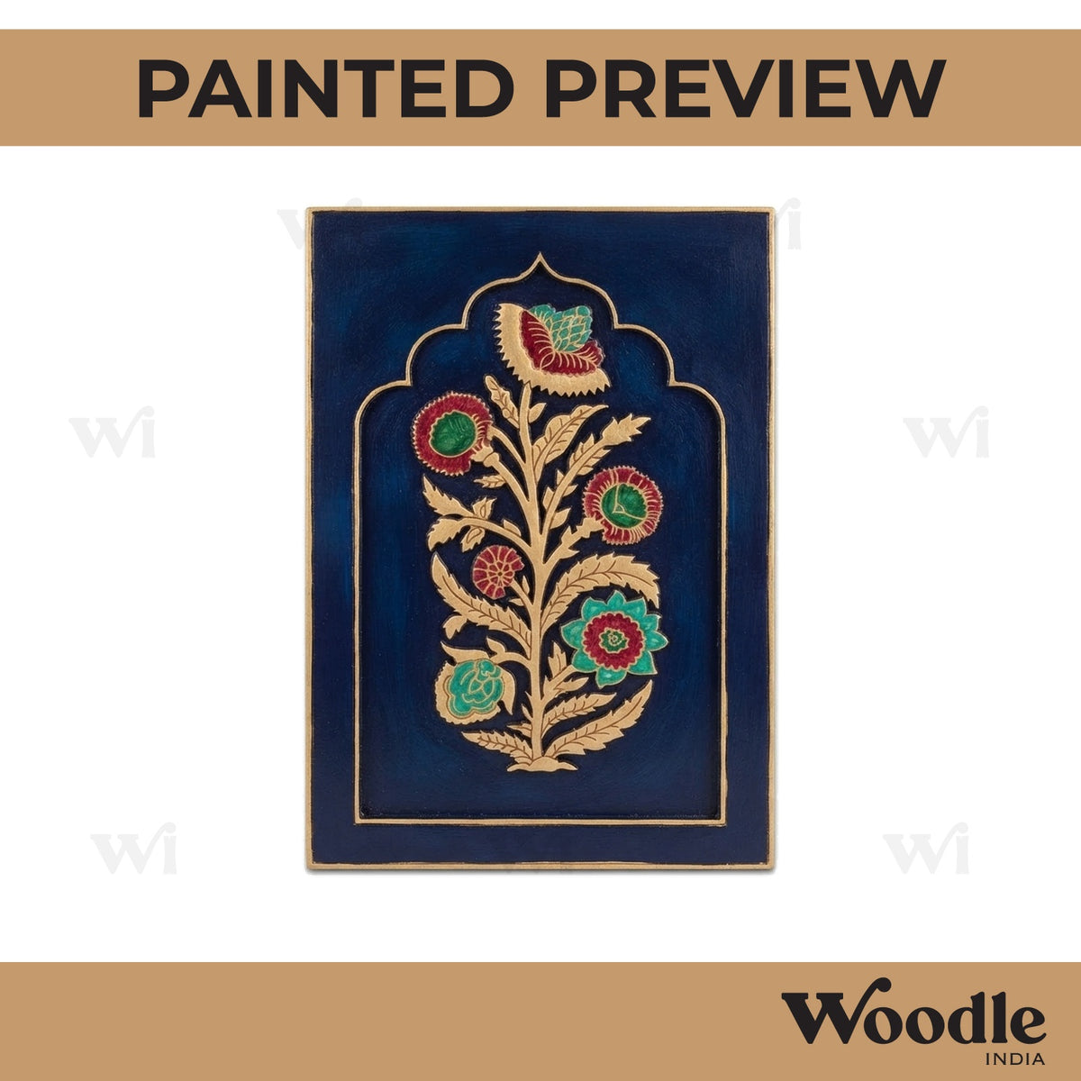 Flower Motif Jharokha Pre Marked MDF Design 2