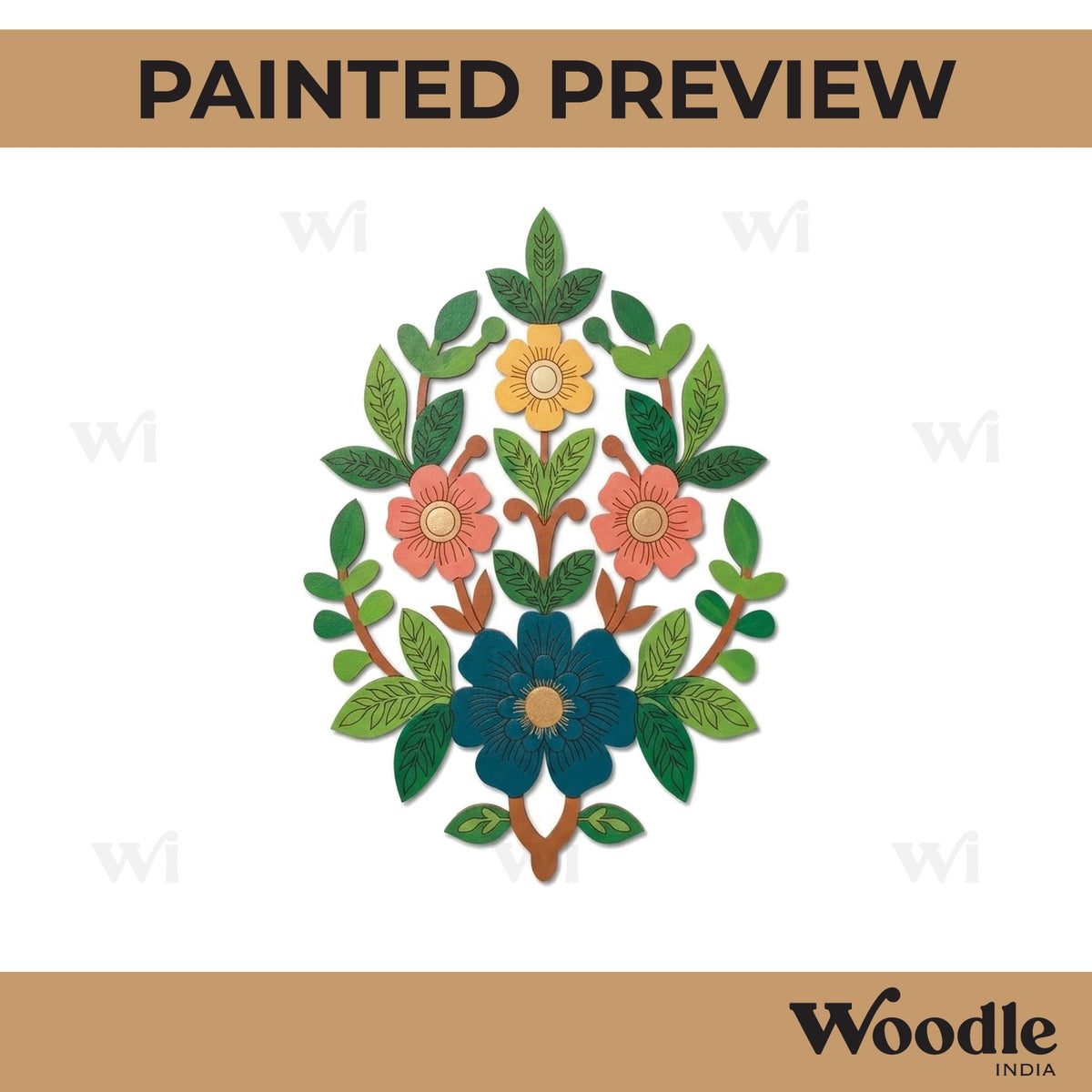 Flower Motif Pre Marked MDF Design 11