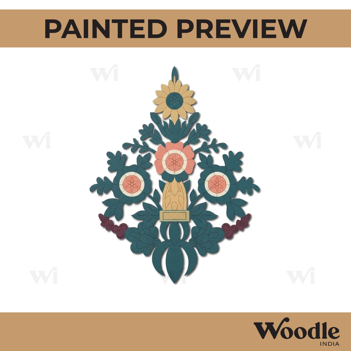 Flower Motif Pre Marked MDF Design 15