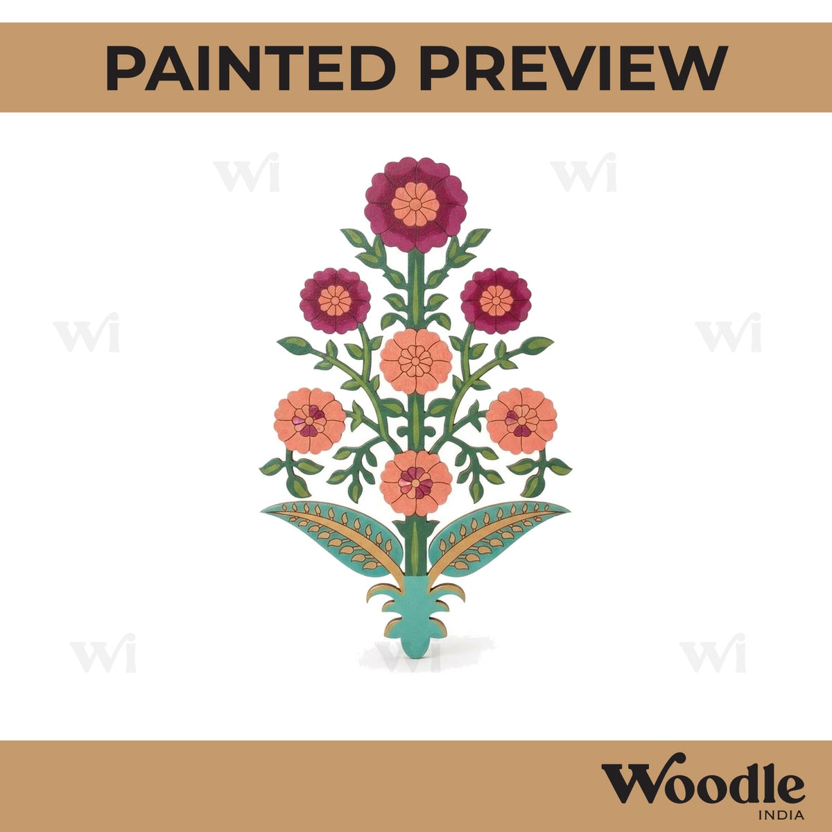 Flower Motif Pre Marked MDF Design 19