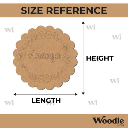 Flower Nameplate MDF Design 4