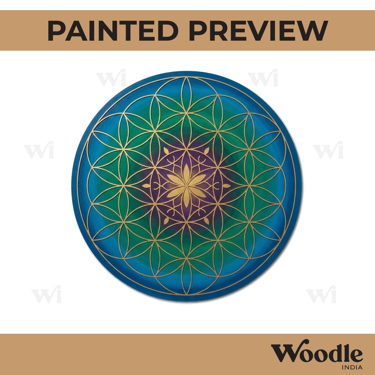 Flower Of Life Pre Marked Round MDF Design 1