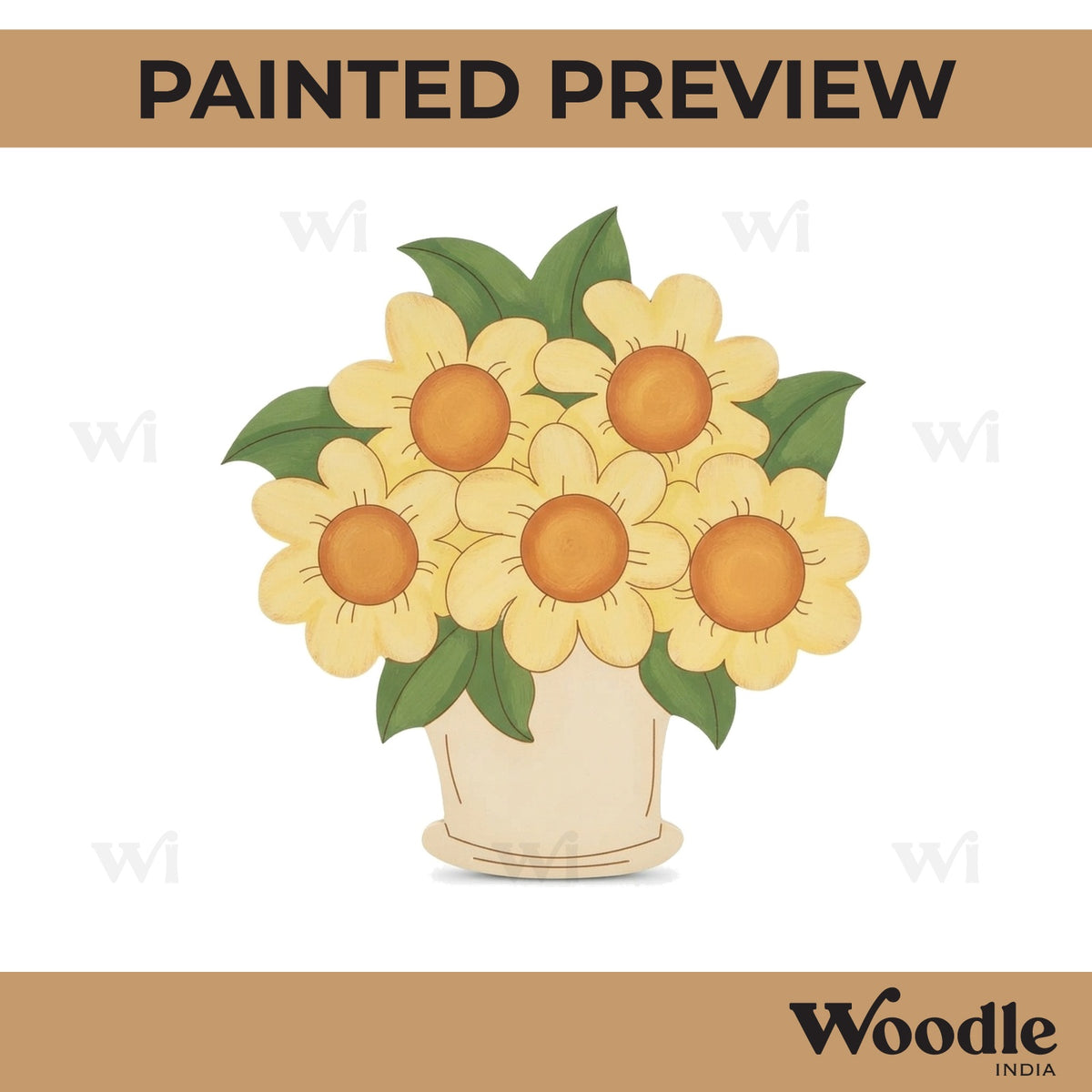 Flower Pot Pre Marked MDF Design 1