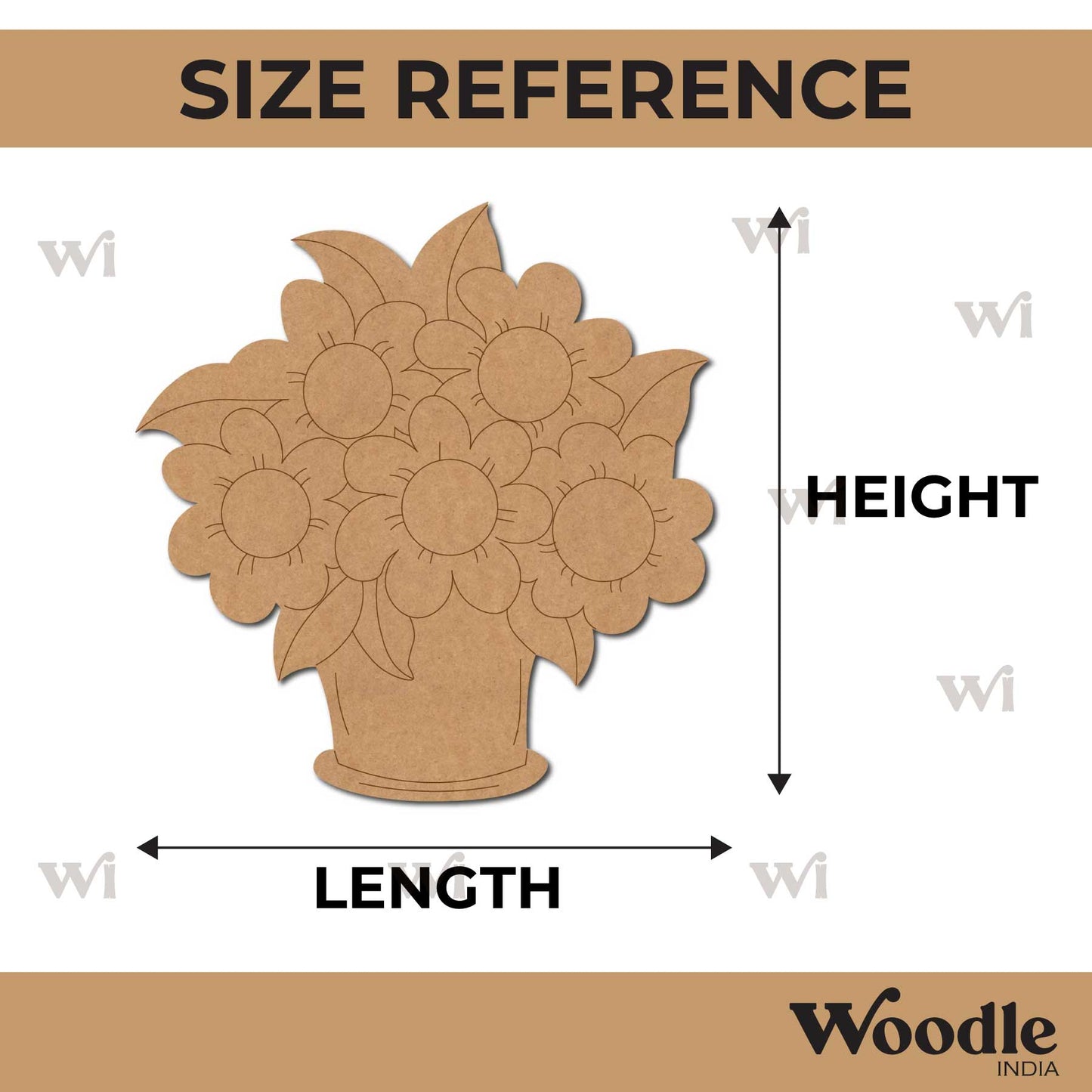 Flower Pot Pre Marked MDF Design 1