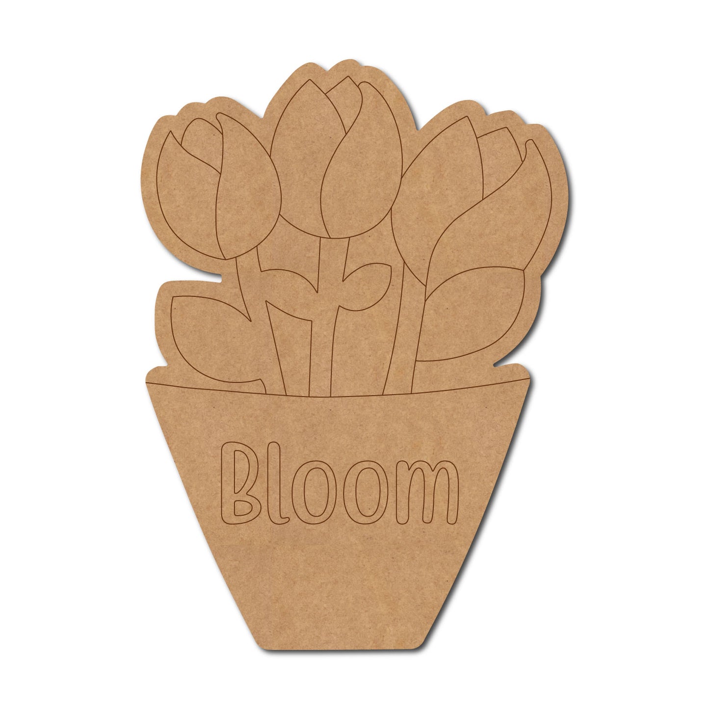Flower Pot Pre Marked MDF Design 3