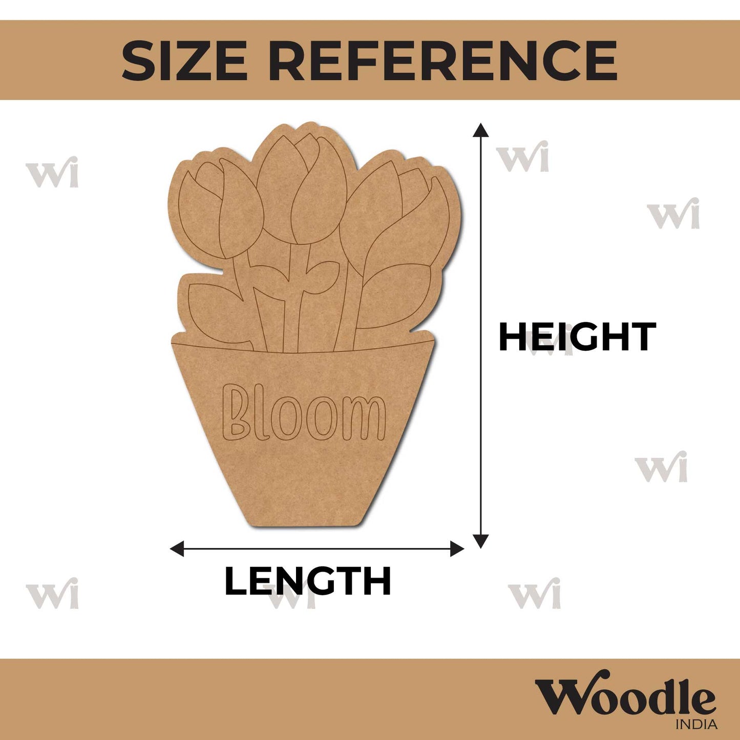 Flower Pot Pre Marked MDF Design 3