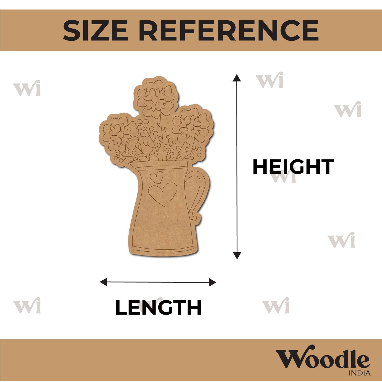 Flower Pot Pre Marked MDF Design 6