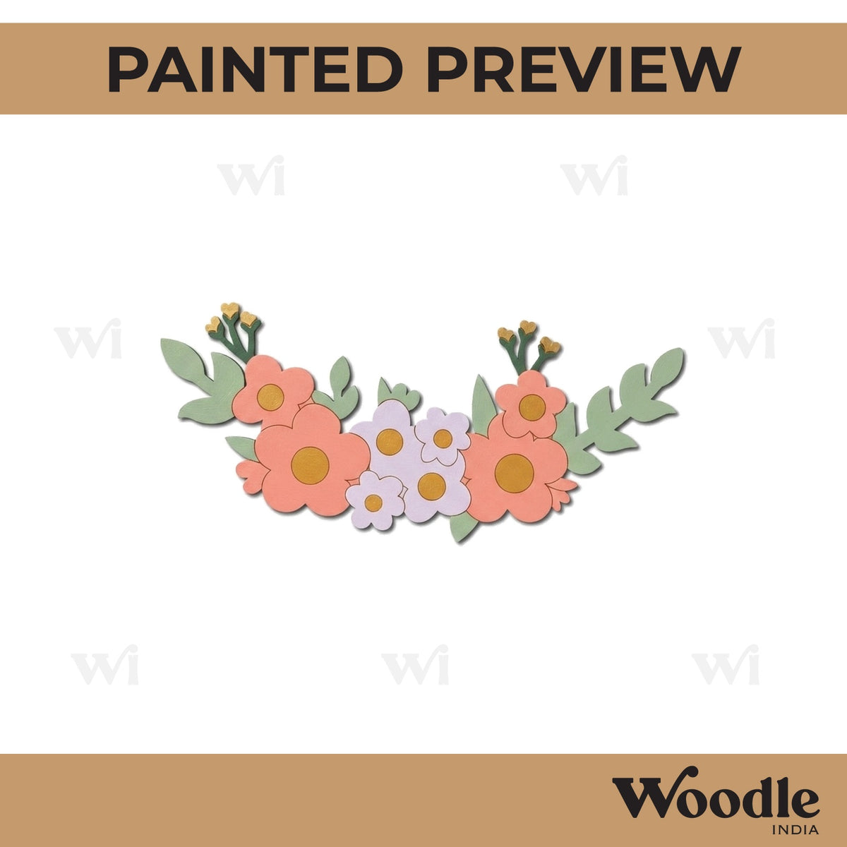Flower Pre Marked Base MDF Design 1