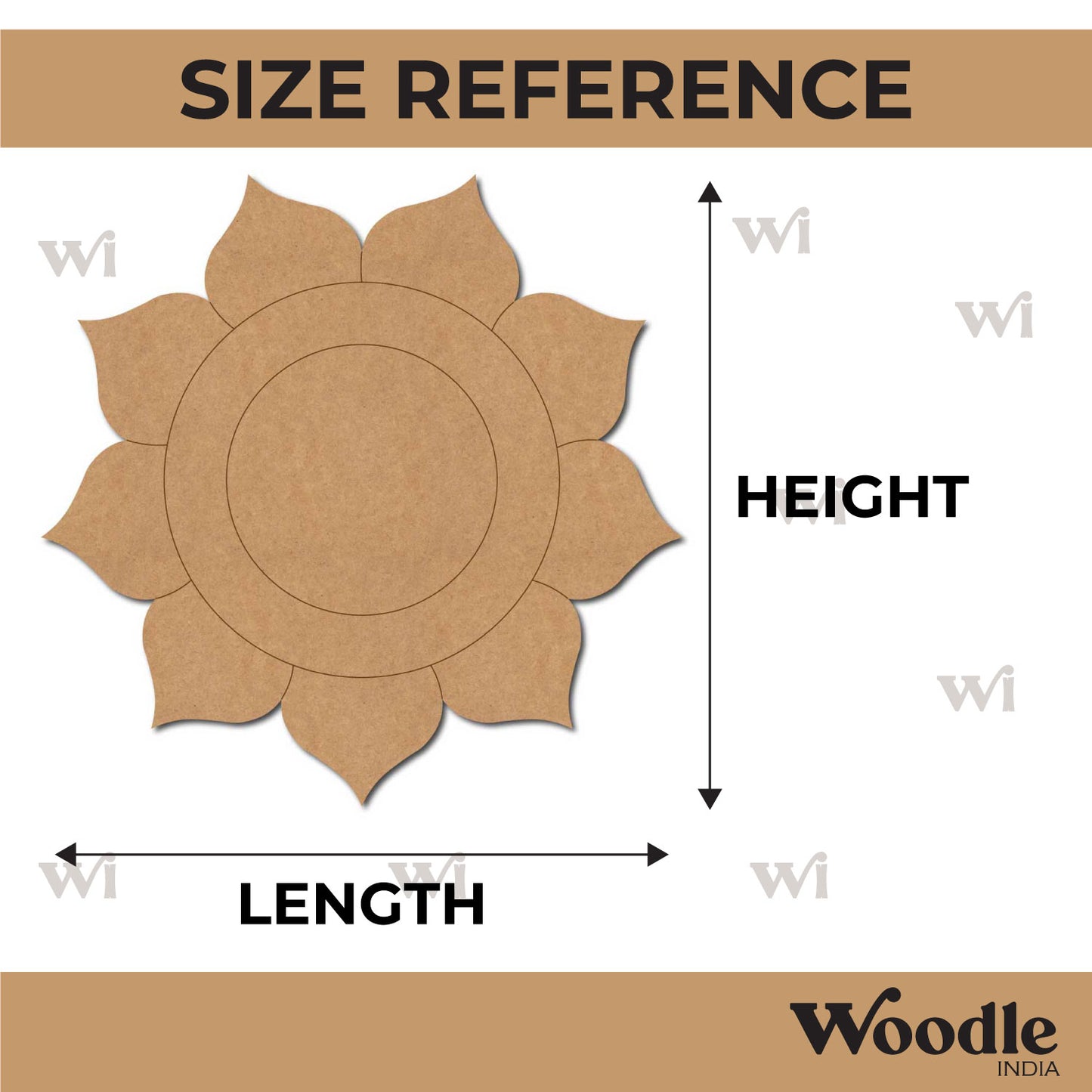 Flower Pre Marked Base MDF Design 14