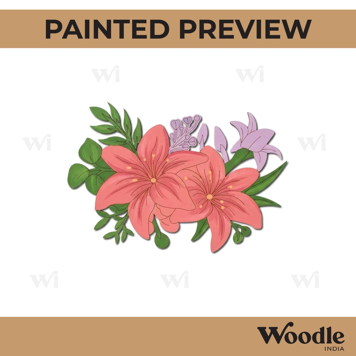 Flower Pre Marked Base MDF Design 3