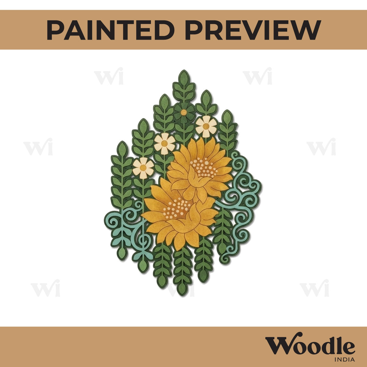 Flower Pre Marked Base MDF Design 7