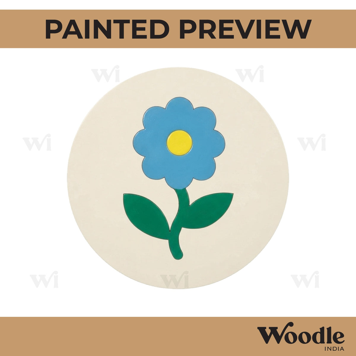 Flower Pre Marked Round MDF Design 1