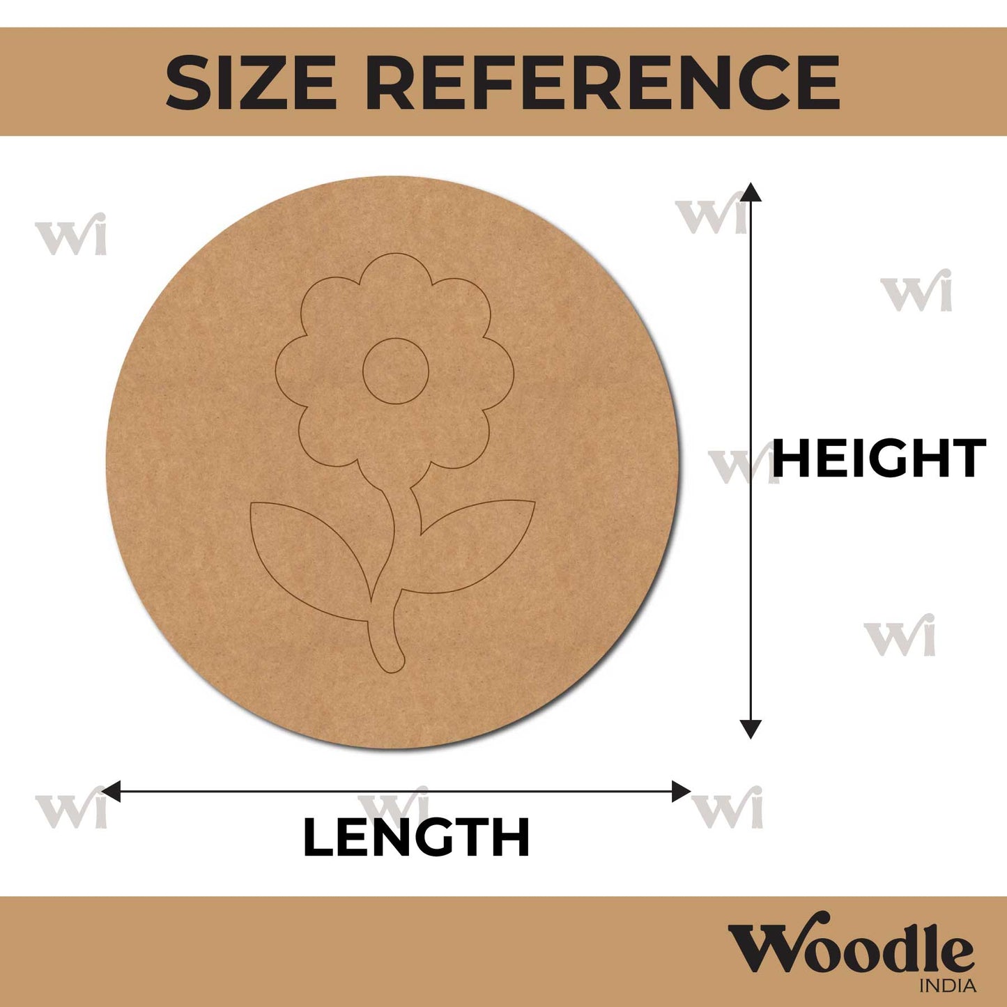 Flower Pre Marked Round MDF Design 1