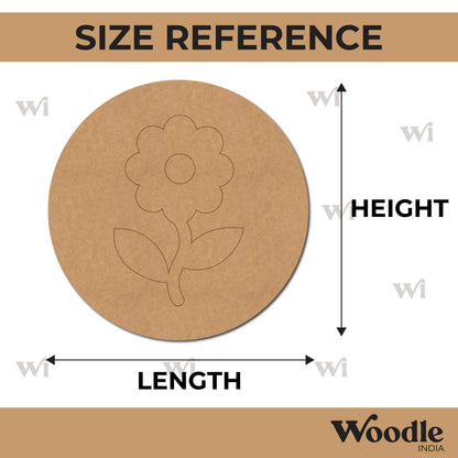 Flower Pre Marked Round MDF Design 1