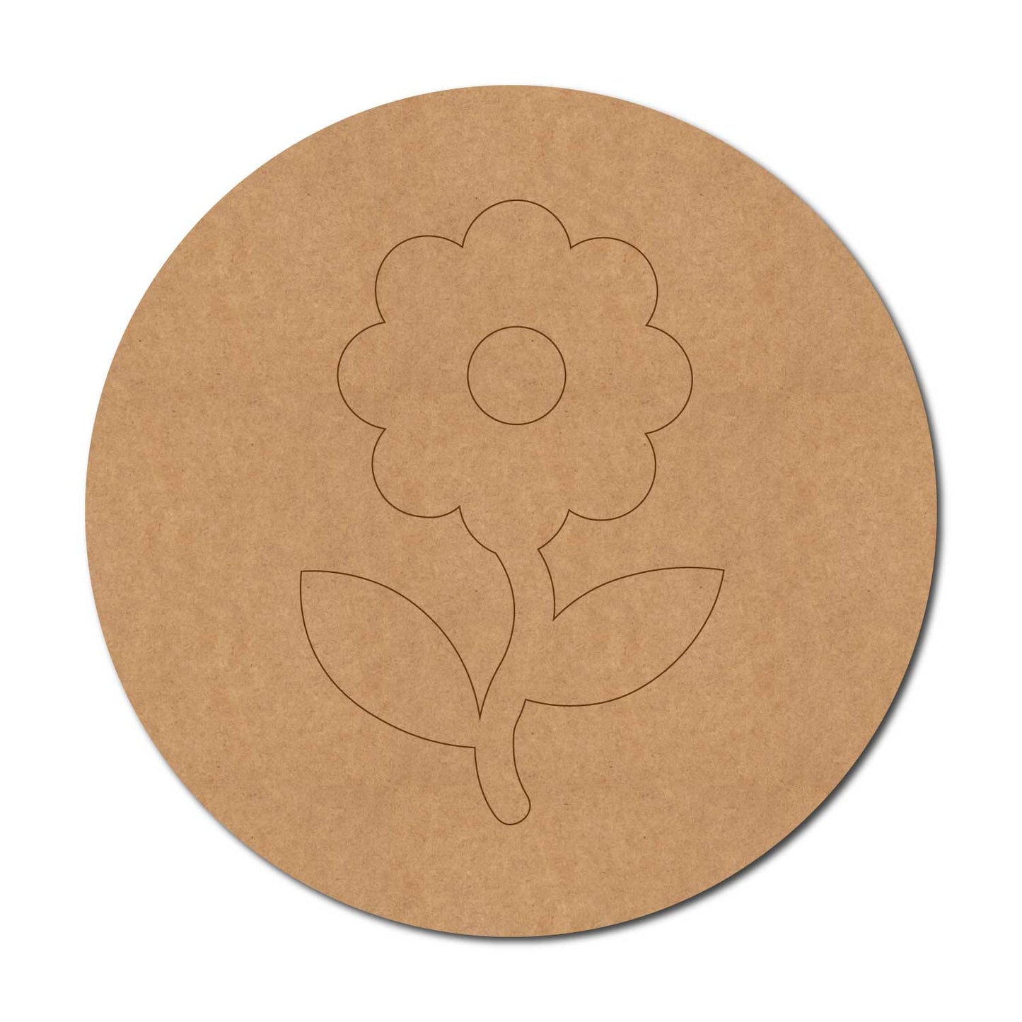 Flower Pre Marked Round MDF Design 1