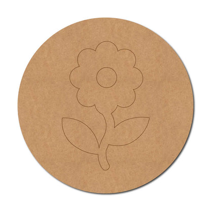 Flower Pre Marked Round MDF Design 1