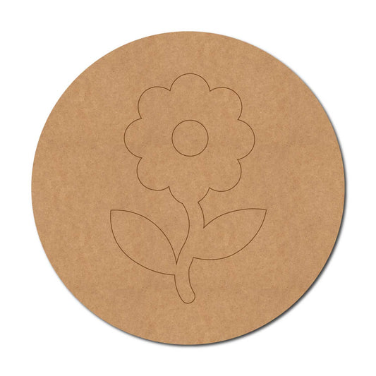 Flower Pre Marked Round MDF Design 1