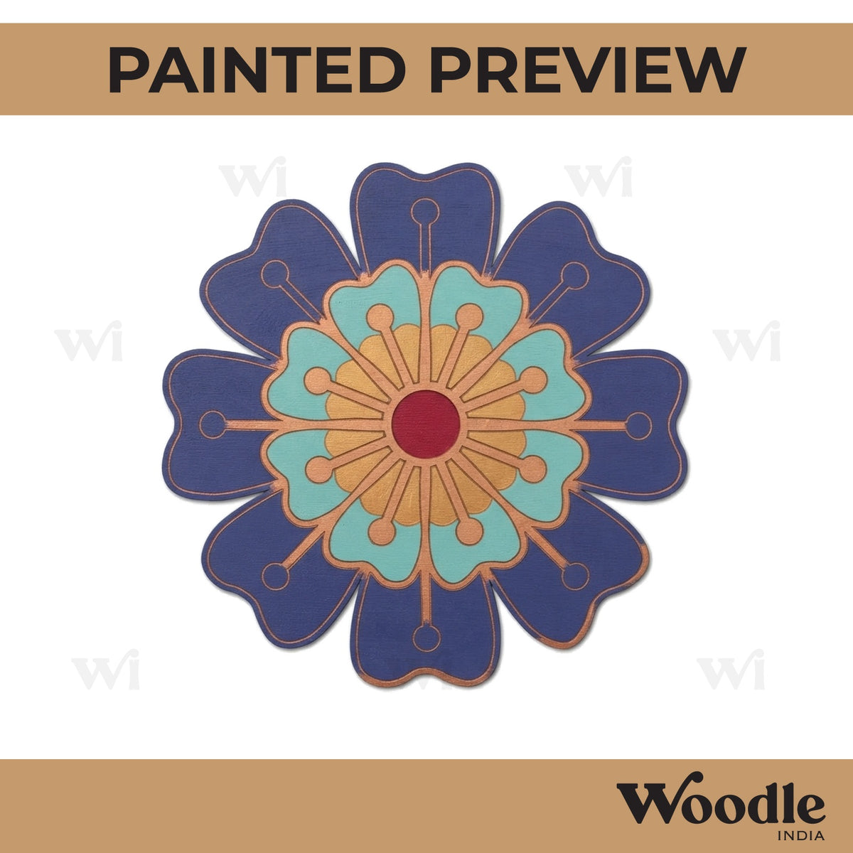 Flower Reusable Rangoli Base MDF Design 1
